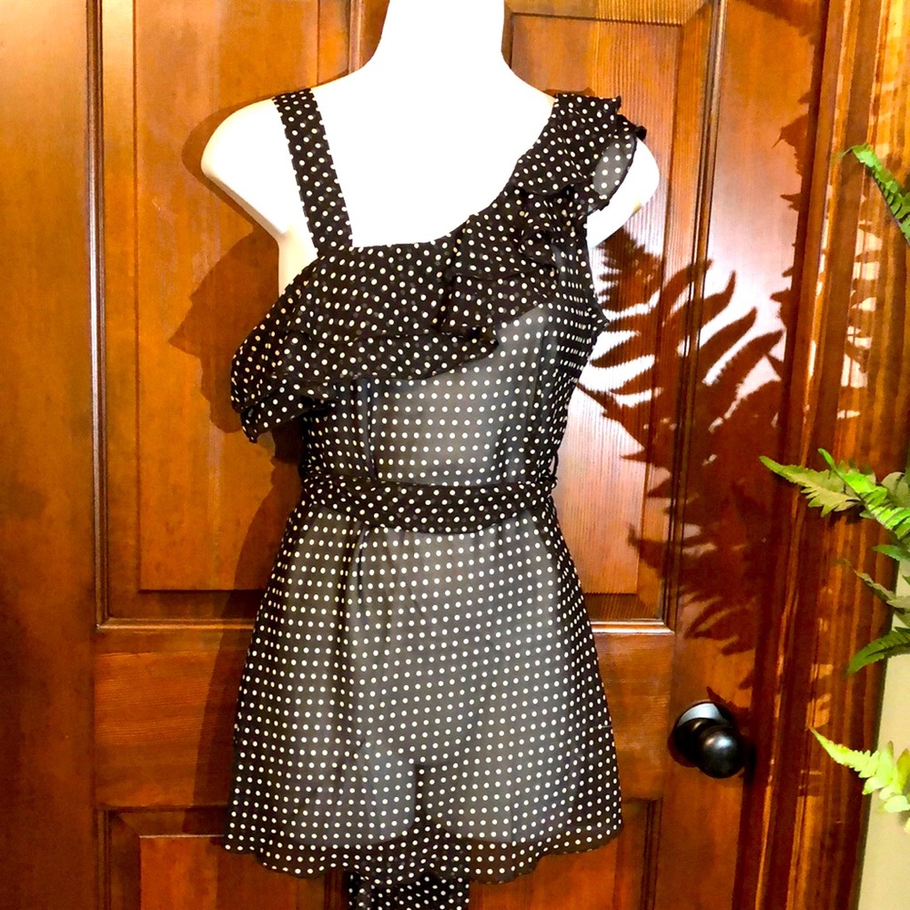 Sheer One Shoulder Ruffle